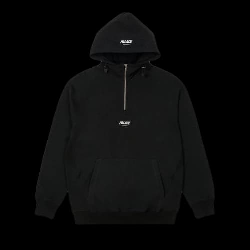 Palace 1/4 Zip Cotton Panel 'Black'