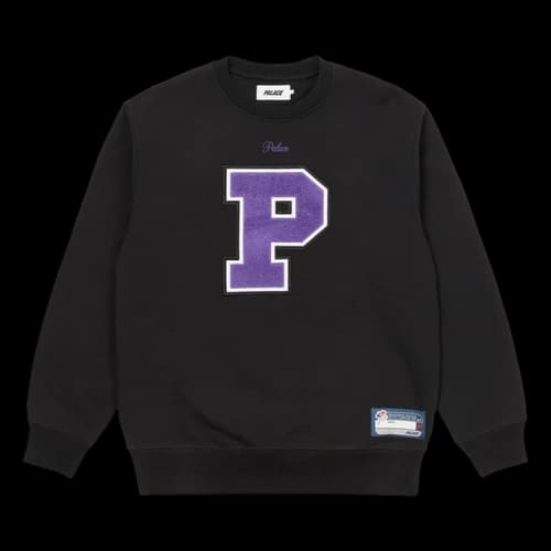 Palace Varsity Applique Crew 'Black'