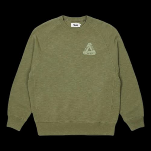 Palace Tri-Ferg Slub Crew 'Olive'
