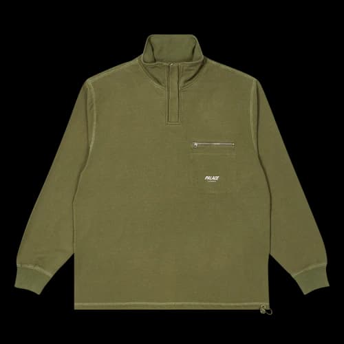 Palace 1/4 Zip 380 Funnel Neck 'Olive'