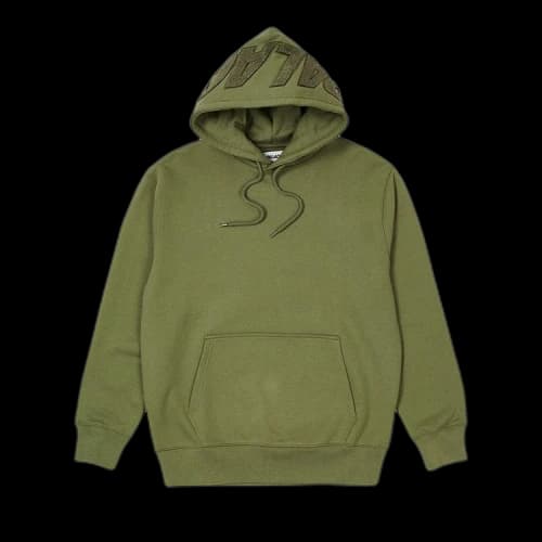 Palace Spell Out Chenille Hood 'Olive'