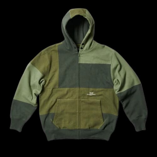 Palace x Engineered Garments Heavy Patchwork Zip Hood 'Olive'