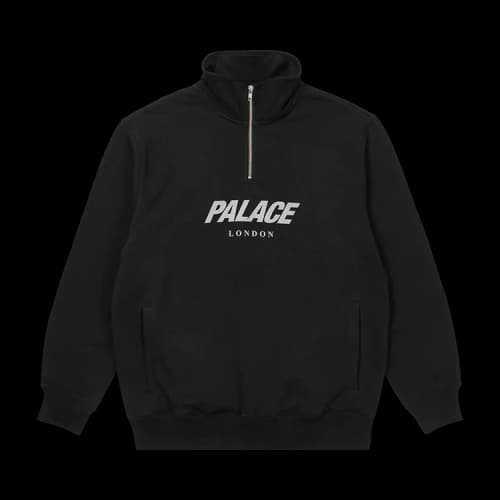 Palace Rib 1/4 Zip Funnel 'Black'