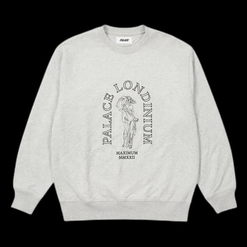 Palace Londinium Quilted Crew 'Grey Marl'