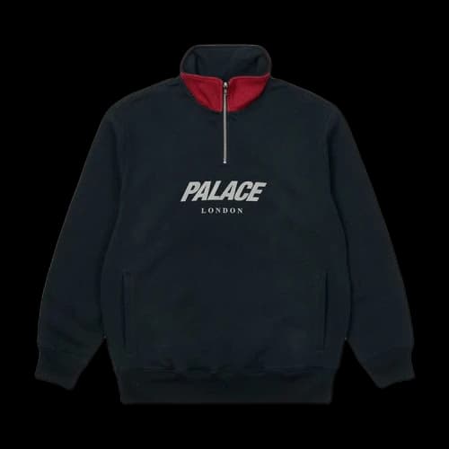 Palace Rib 1/4 Zip Funnel 'Navy'