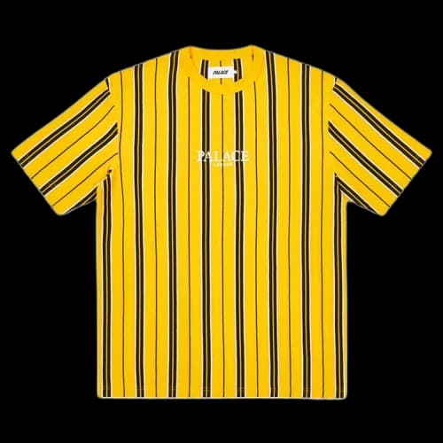 Palace Vertical Stripe T-Shirt 'Yellow'