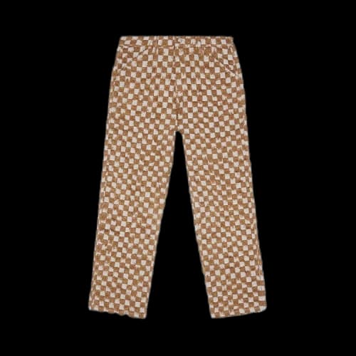 Pleasures Curfew Checker Work Pants 'Brown'