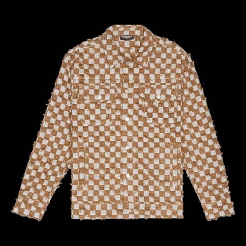 Pleasures Curfew Checker Trucker Jacket 'Brown'