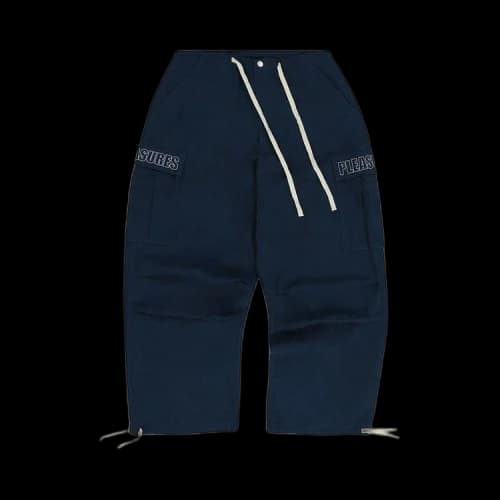 Pleasures Visitor Wide Fit Cargo Pants 'Navy'
