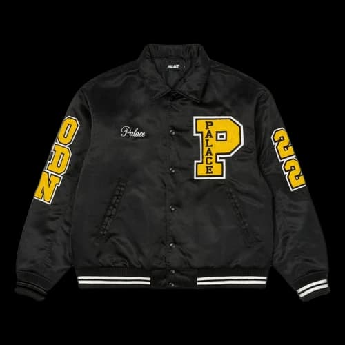 Palace Satin Varsity Jacket 'Black'