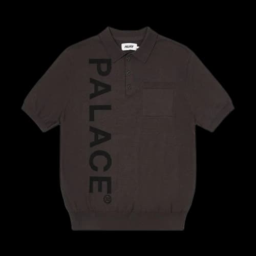 Palace Intarsia Font Polo 'Black'