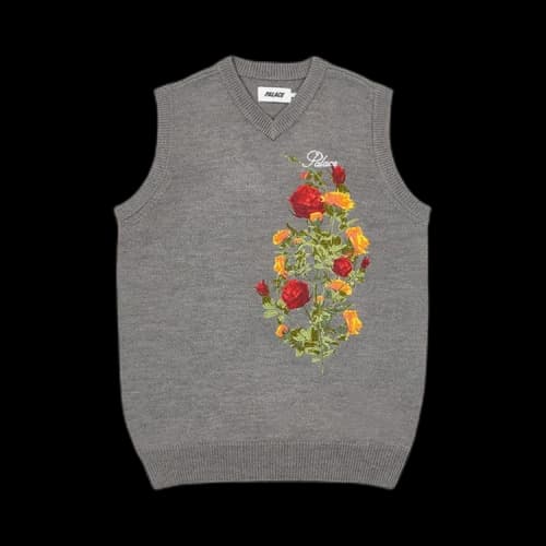 Palace Rose Knit Vest 'Grey'