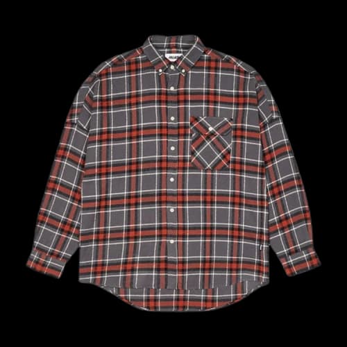 Palace Flannel Drop Shoulder Shirt 'Grey'