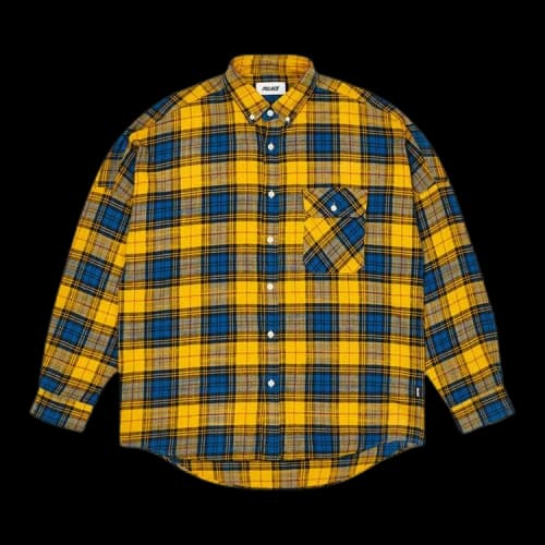 Palace Flannel Drop Shoulder Shirt 'Yellow'