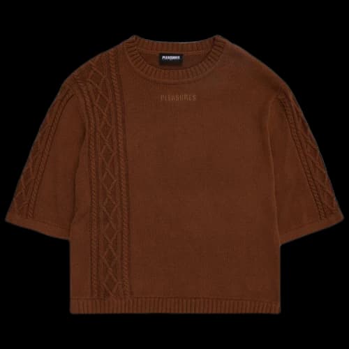Pleasures Charlie Mock Neck Knit Shirt 'Brown'