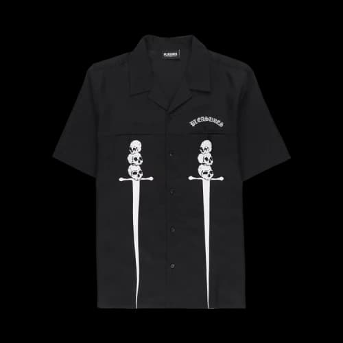 Pleasures Luster Camp Button Down 'Black'