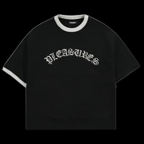 Pleasures Old E Ringer Short-Sleeve Crewneck 'Black'