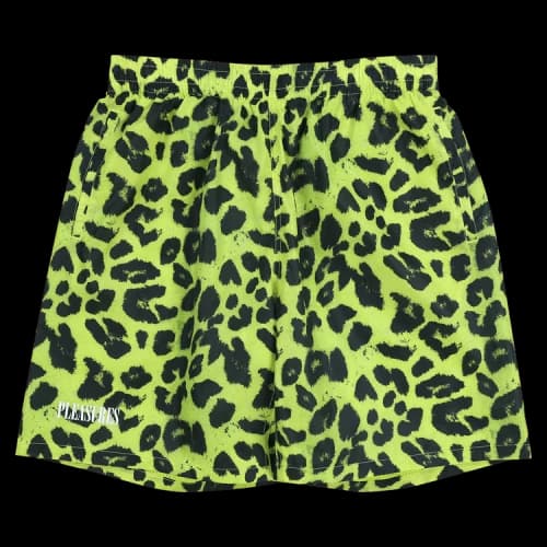 Pleasures Leopard Running Short 'Lime'