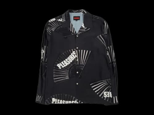 Pleasures Fans Long Sleeve Button Down Shirt Black