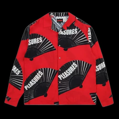 Pleasures Fans Long-Sleeve Button Down 'Red'
