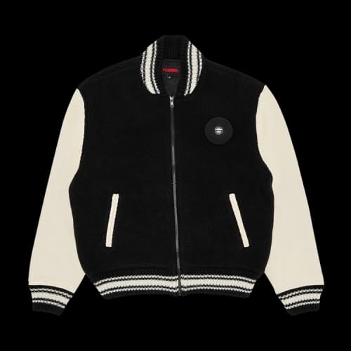 Pleasures Smoke Knitted Varsity Jacket 'Black'