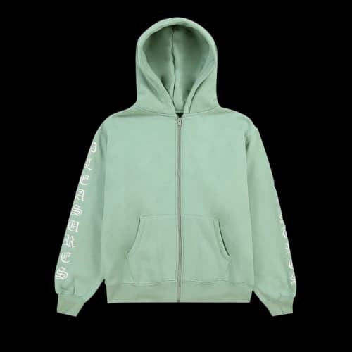 Pleasures Zip Up Hoodie 'Matcha'