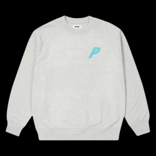 Palace Fleece Tri-Ferg Crew 'Grey Marl'
