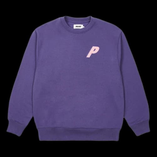 Palace Fleece Tri-Ferg Crew 'Perfect Purple'