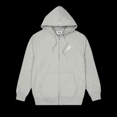 Palace Felt P Zip Hood 'Grey Marl'