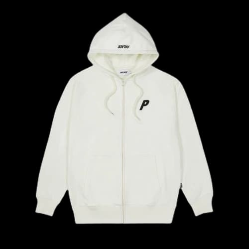 Palace Felt P Zip Hood 'White'