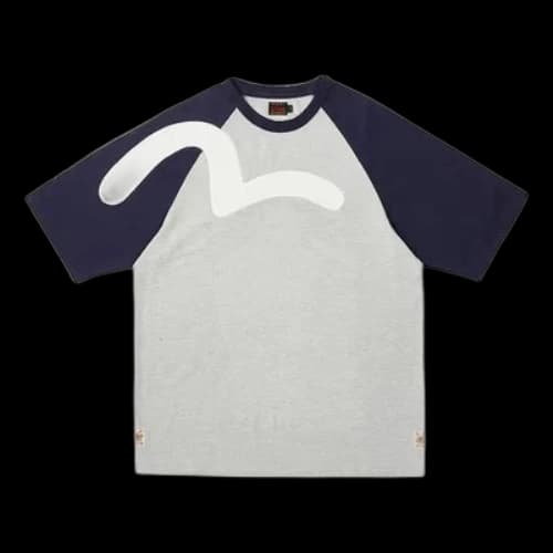 Palace x Evisu Seagull Raglan T-shirt 'Grey Marl'