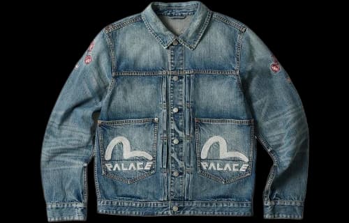 Palace x Evisu Type One Denim Jacket 'Stone Wash'