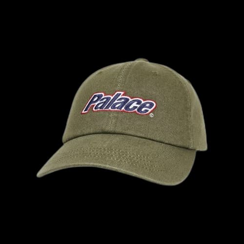 Palace Lowercase Washed Denim 6 Panel 'Olive'