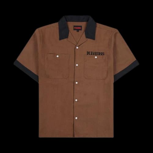 Pleasures Daisy Bowling Button Down 'Brown'