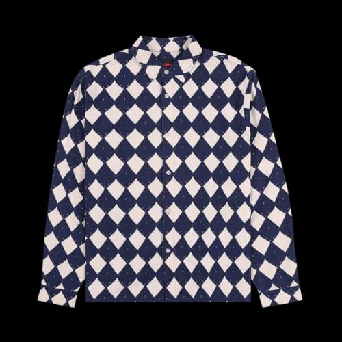 Pleasures Diamond Button Down 'Navy'