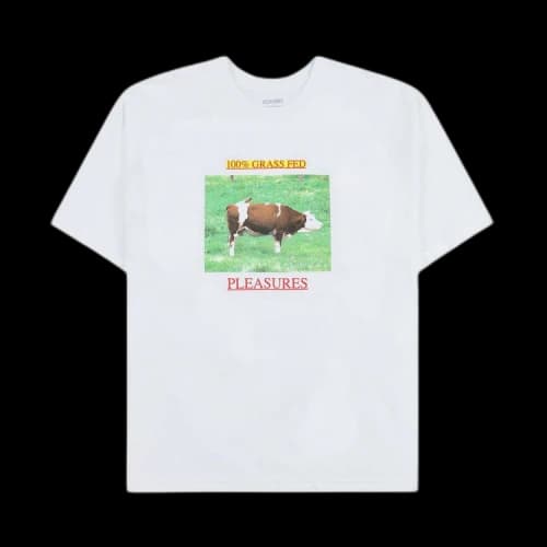 Pleasures Grass Fed T-Shirt 'White'