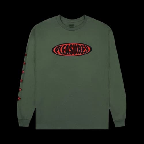 Pleasures Bubble Logo Long-Sleeve 'Olive'