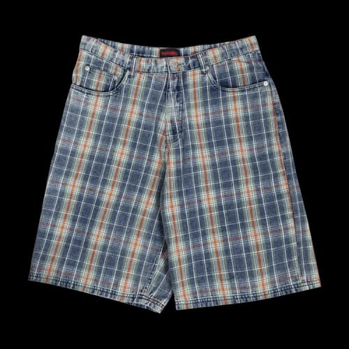 Pleasures Formula Plaid Baggy Jorts 'Navy'