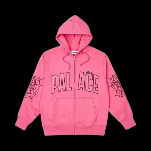 Palace Spider Zip Hood 'Shock Pink'