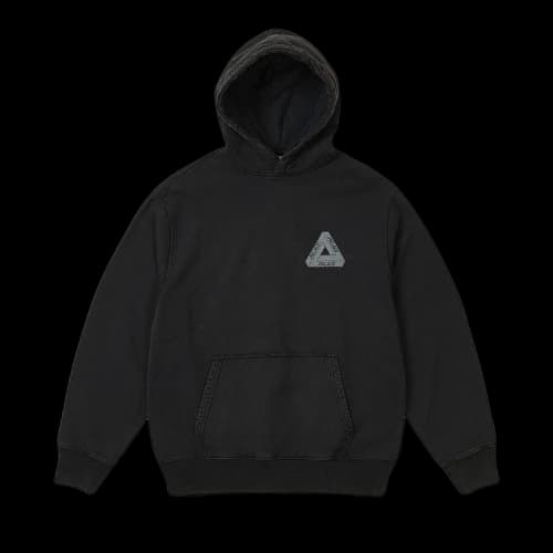 Palace Washed Out Tri-Ferg Hood 'Black'