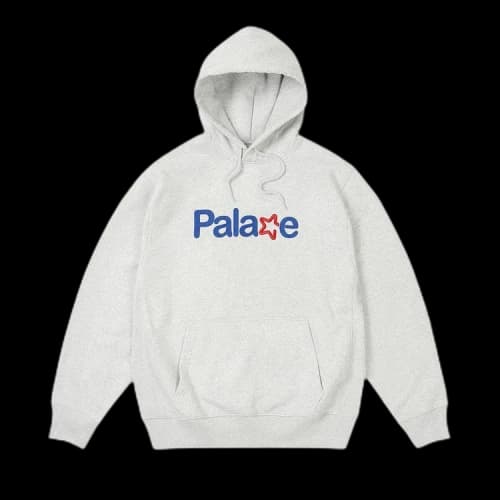 Palace Signature Hood 'Grey Marl'
