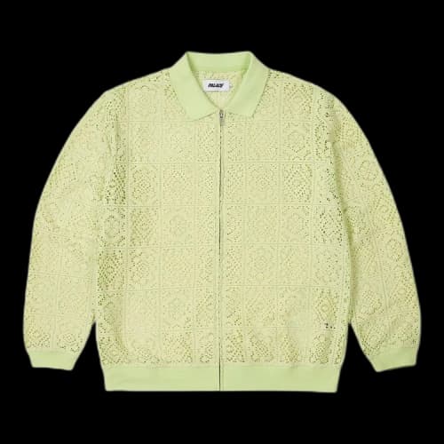 Palace Crochet Zip Long-Sleeve Polo 'Lime'