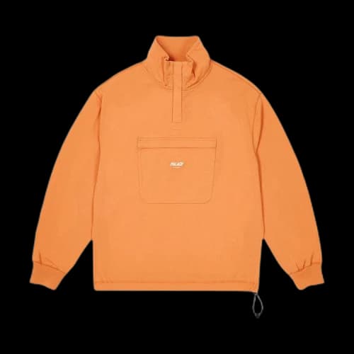 Palace 1/4 Zip Washed Funnel 'Tiger Orange'