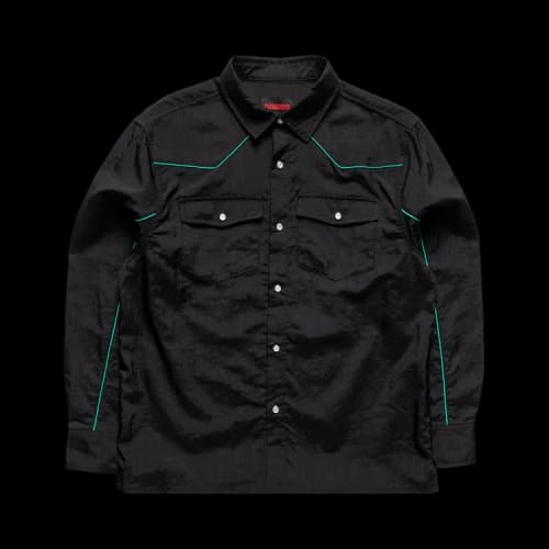 Pleasures Nylon Western Button Up 'Black'