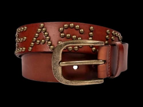 Pleasures Studded Belt Brown