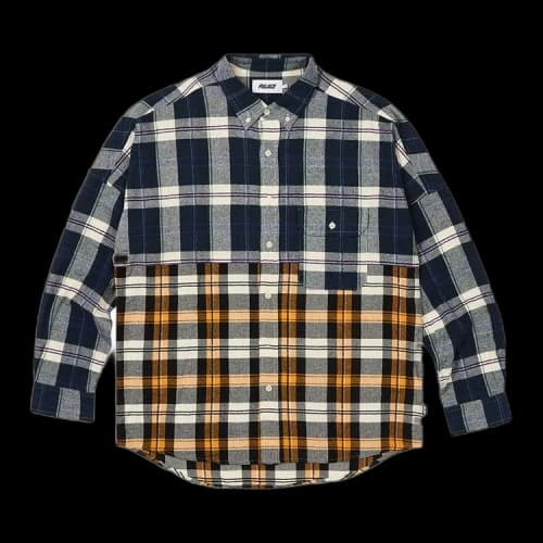 Palace Checkmate Drop Shoulder Shirt 'Navy'