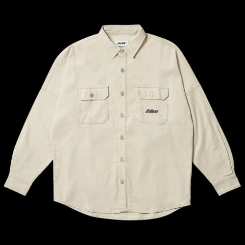 Palace Drop Shoulder Cord Shirt 'Soft White'