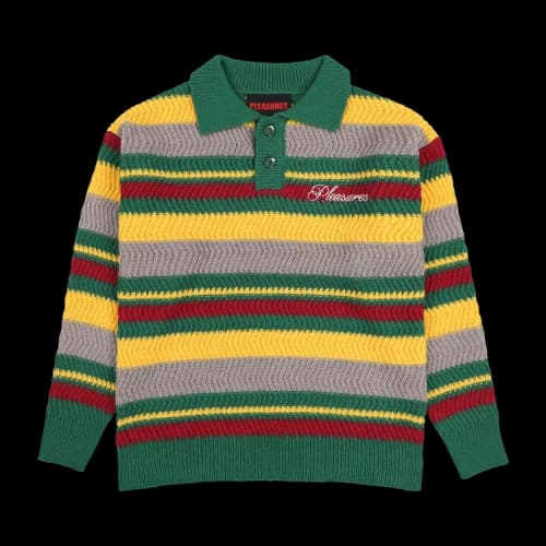 Pleasures Cooper Polo Sweater 'Green'