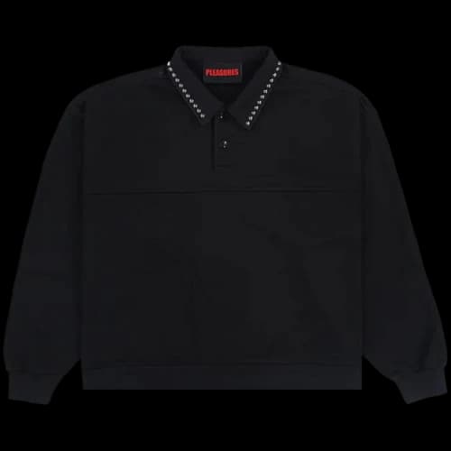 Pleasures Tweak Studded Polo Sweatshirt 'Black'