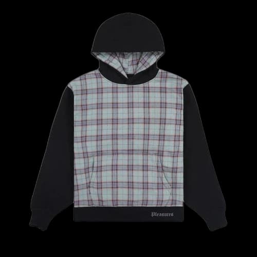 Pleasures Career Contrast Plaid Hoodie 'Black'